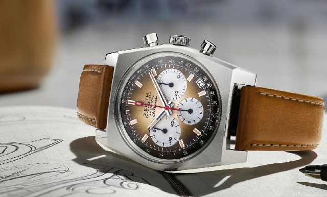 暖棕?zé)熝{(diào)面盤|ZENITH Chronomaster Revival A385復(fù)刻版腕表-復(fù)刻表