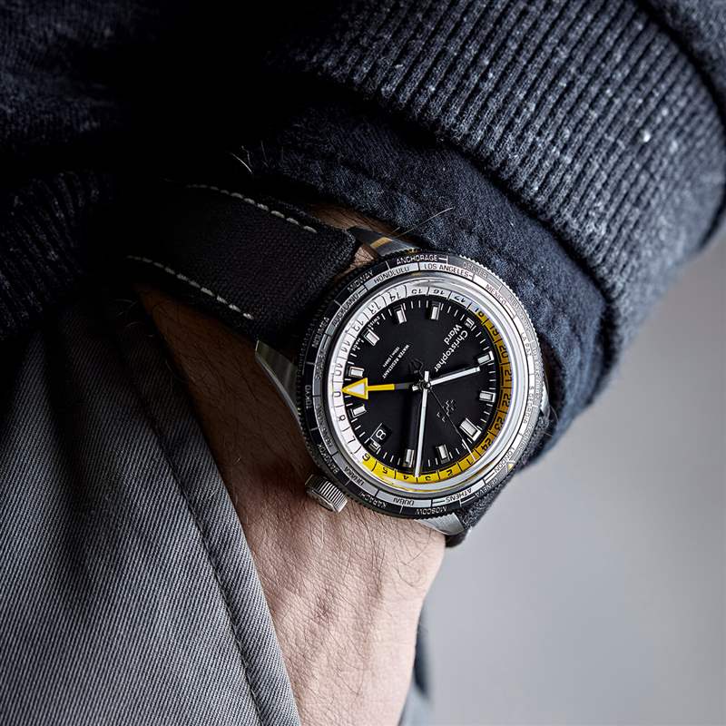 英國小眾品牌Christopher Ward C65 GMT Worldtimer復(fù)古手表-復(fù)刻表