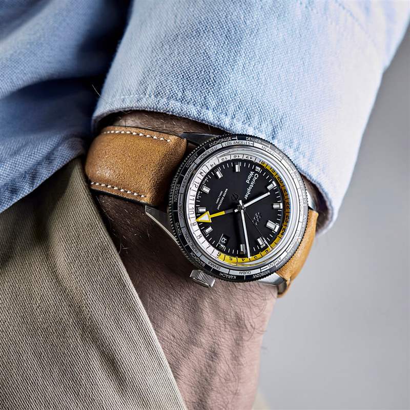 英國小眾品牌Christopher Ward C65 GMT Worldtimer復(fù)古手表-復(fù)刻表