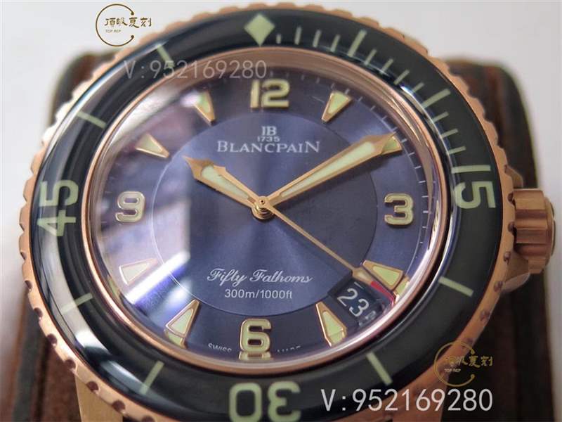 ZF廠(chǎng)寶珀五十噚5015B-3603C-63B玫瑰金藍(lán)盤(pán)復(fù)刻表做工怎么樣-復(fù)刻表