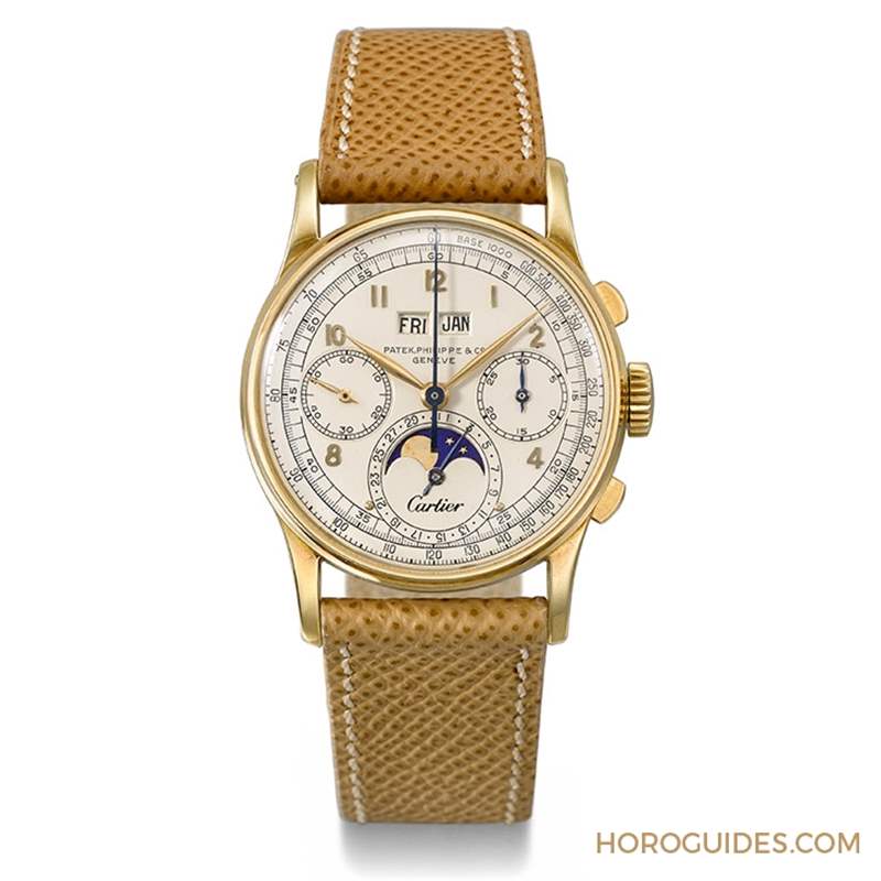 PATEK PHILIPPE - 佳士得即將拍賣：百達(dá)翡麗Ref.1518萬年歷計(jì)時(shí)碼表，唯一已知配有Cartier雙簽面盤