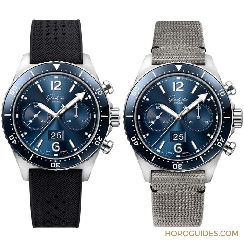 GLASHüTTE ORIGINAL - 藍(lán)面、藍(lán)陶瓷圈打頭陣！ Glashütte Original SeaQ系列首次搭載計(jì)時(shí)功能