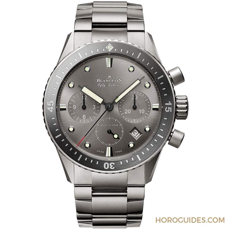 BLANCPAIN - 18K紅金藍(lán)面、23級(jí)鈦灰面，Blancpain五十噚深潛器飛返計(jì)時(shí)碼表兩款延伸新作