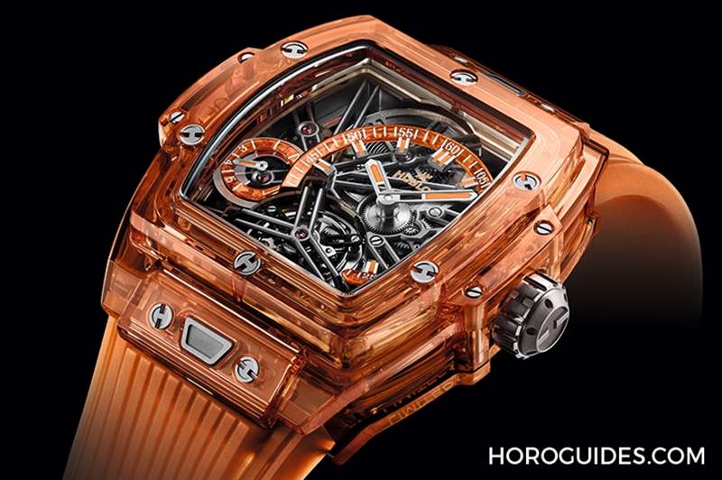 HUBLOT - 高透光冰橙色！ Hublot Spirit of Big Bang冰橙藍寶石陀飛輪五日鏈腕表