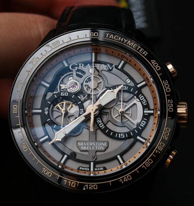 Graham Silverstone RS鏤空黑色和金色手表動(dòng)手實(shí)踐-復(fù)刻表