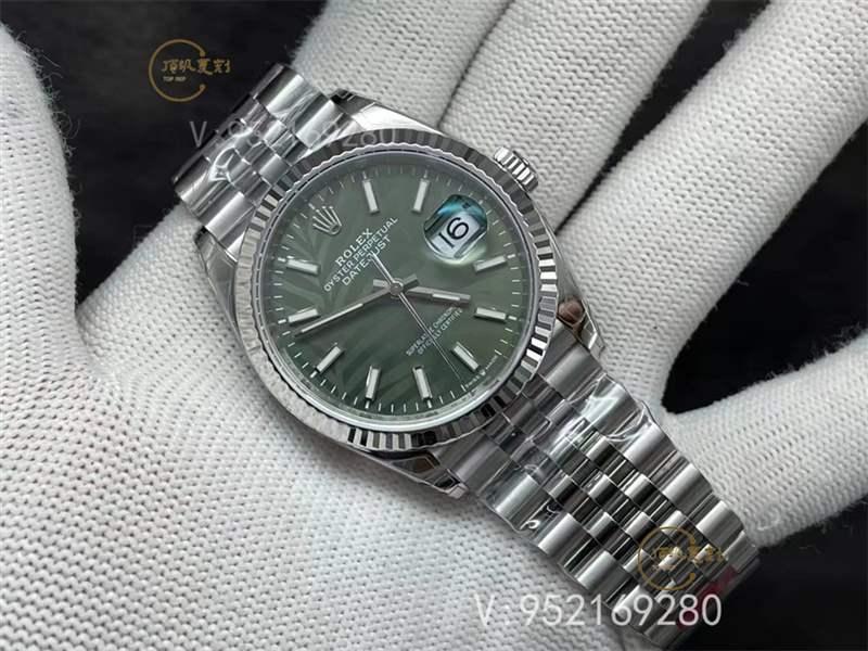 VS廠勞力士新品推薦-VS廠36mm日志棕櫚葉綠盤腕表做工評(píng)測-復(fù)刻表