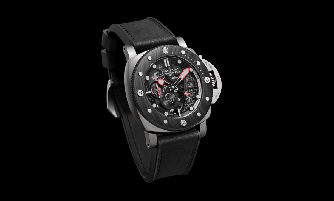 OFFICINE PANERAI - DMLS金屬鐳射燒結(jié)表殼加持！ Panerai x Brabus聯(lián)名表第四代現(xiàn)身：Submersible S eTitanio PAM01403