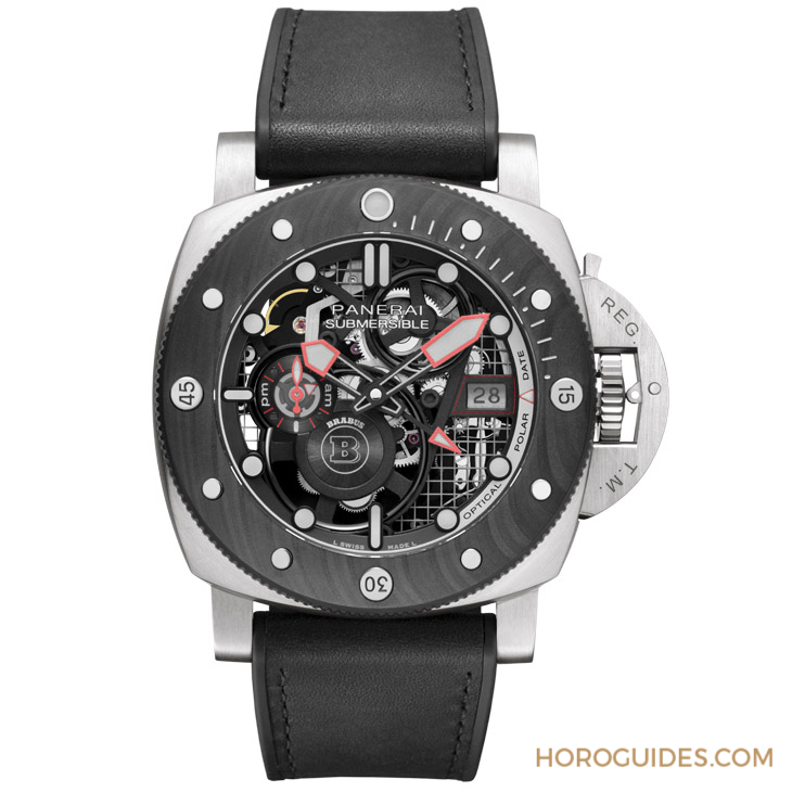 OFFICINE PANERAI - DMLS金屬鐳射燒結(jié)表殼加持！ Panerai x Brabus聯(lián)名表第四代現(xiàn)身：Submersible S eTitanio PAM01403