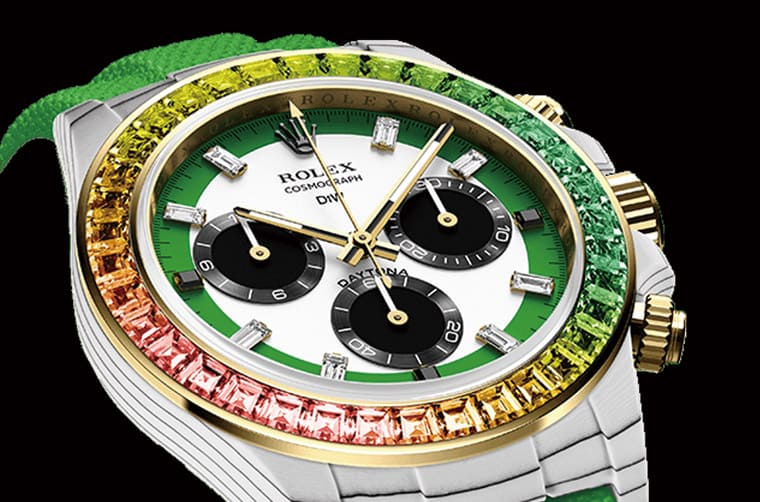 狂野綠色控的Daytona” 別出心裁寶石圈營造另類奢華風格-復(fù)刻表