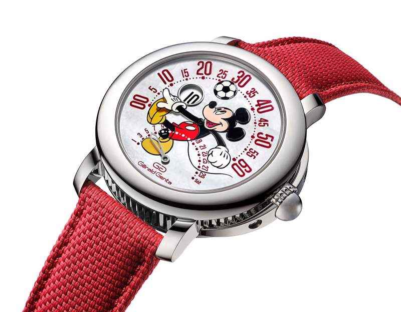 Gerald Genta推出Arena Bi-Retrograde Mickey Mouse數(shù)字跳時雙逆跳腕表:米老鼠踢足球 Gerald Genta推出Arena Bi-Retrograde Mickey Mouse數(shù)字跳時雙逆跳腕表:米老鼠踢足球-復刻表