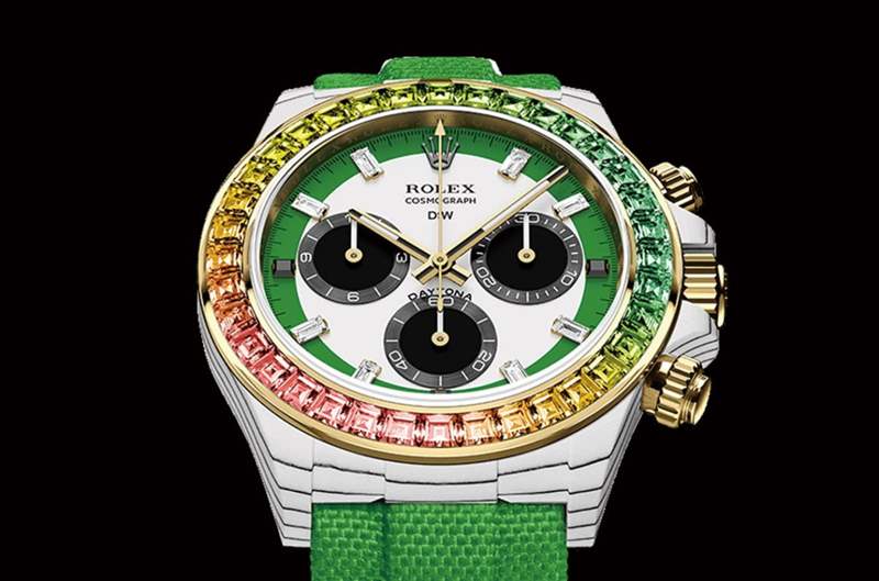 狂野綠色控的Daytona” 別出心裁寶石圈營造另類奢華風格-復(fù)刻表