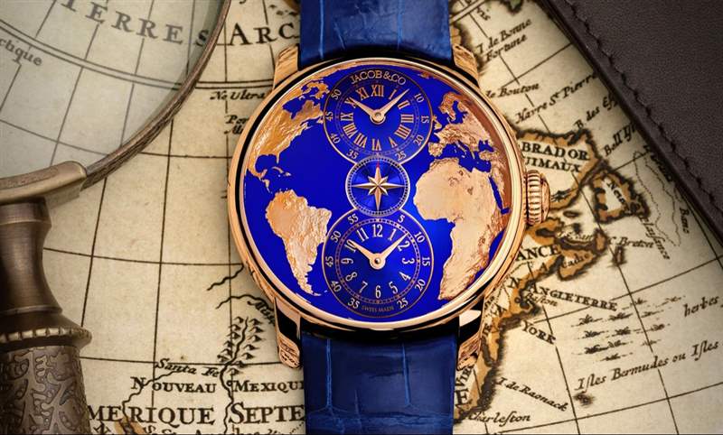 JACOB & CO. - 用最美的克萊因藍(lán)，圓一個志向高遠(yuǎn)的夢：Jacobs & Co. The World is Yours兩地時間腕表
