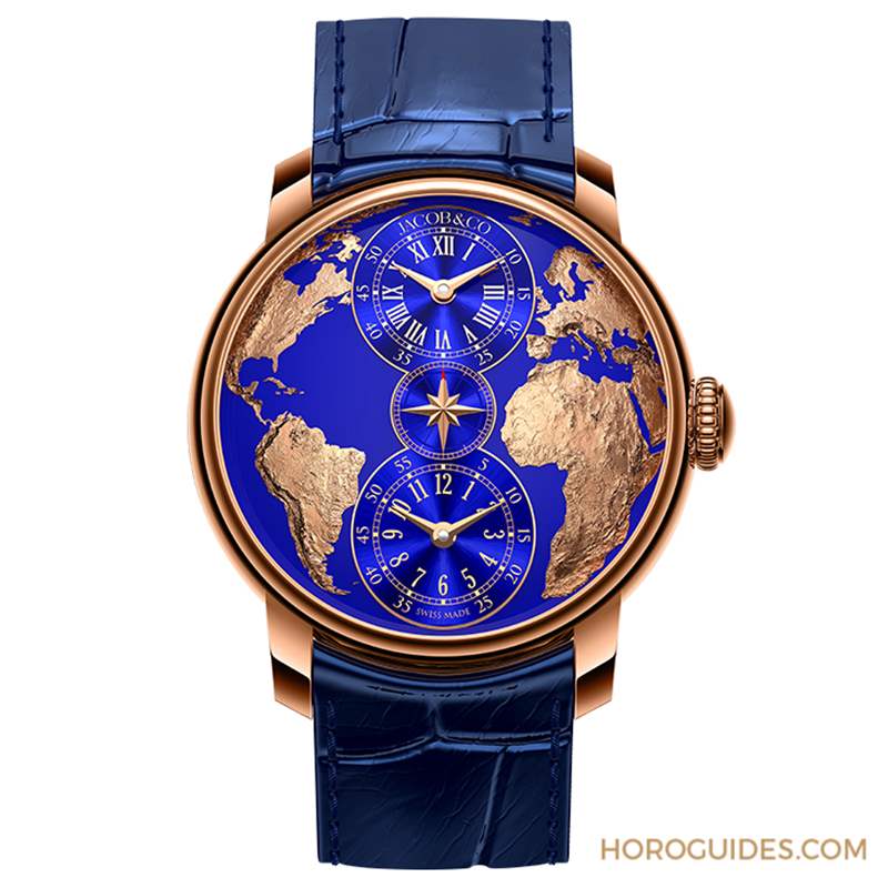 JACOB & CO. - 用最美的克萊因藍(lán)，圓一個志向高遠(yuǎn)的夢：Jacobs & Co. The World is Yours兩地時間腕表