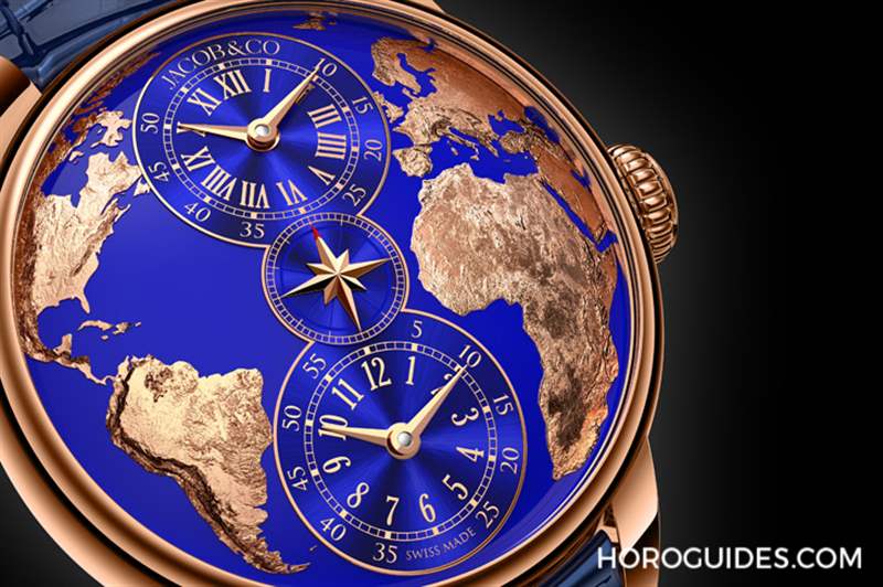 JACOB & CO. - 用最美的克萊因藍(lán)，圓一個志向高遠(yuǎn)的夢：Jacobs & Co. The World is Yours兩地時間腕表