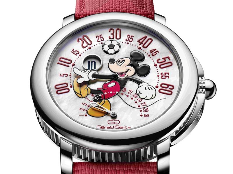 Gerald Genta推出Arena Bi-Retrograde Mickey Mouse數(shù)字跳時雙逆跳腕表:米老鼠踢足球 Gerald Genta推出Arena Bi-Retrograde Mickey Mouse數(shù)字跳時雙逆跳腕表:米老鼠踢足球-復刻表