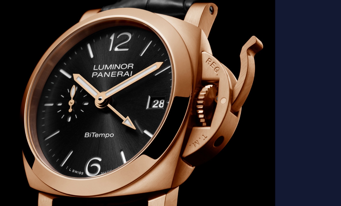 PANERAI - 以Goldtech貴金屬材質(zhì)入作！ PANERAI Luminor Quaranta BiTempo腕表再添一延伸新作PAM01641