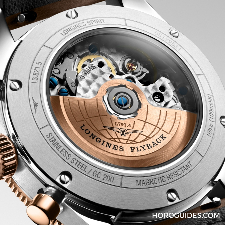 LONGINES - SPIRIT - L3.802.1.53.6 - LONGINES Spirit再掀熱潮！ Spirit Zulu Time鈦金屬腕表與計(jì)時(shí)秒表間金新色登場(chǎng)