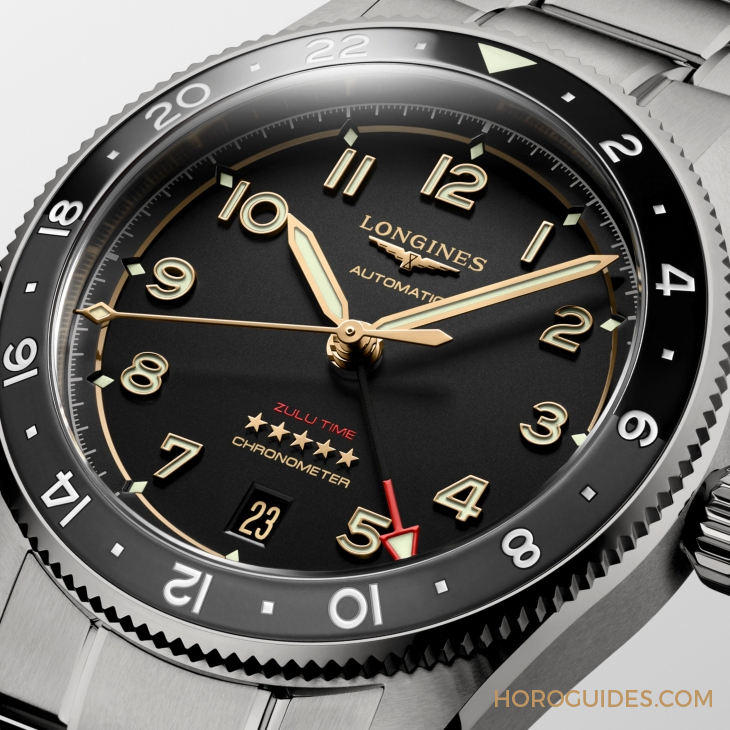 LONGINES - SPIRIT - L3.802.1.53.6 - LONGINES Spirit再掀熱潮！ Spirit Zulu Time鈦金屬腕表與計(jì)時(shí)秒表間金新色登場(chǎng)
