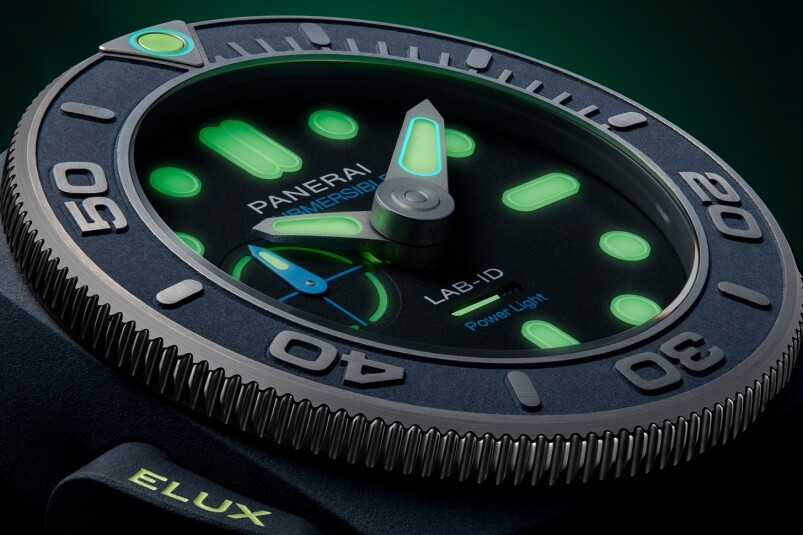 夜光功能新高度！ Panerai全新Submersible Elux LAB-ID腕表 以純機械一鍵開關發(fā)光系統(tǒng)