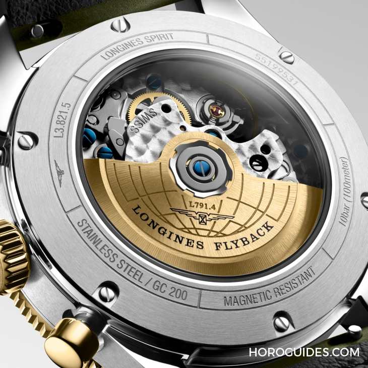 LONGINES - SPIRIT - L3.802.1.53.6 - LONGINES Spirit再掀熱潮！ Spirit Zulu Time鈦金屬腕表與計(jì)時(shí)秒表間金新色登場(chǎng)