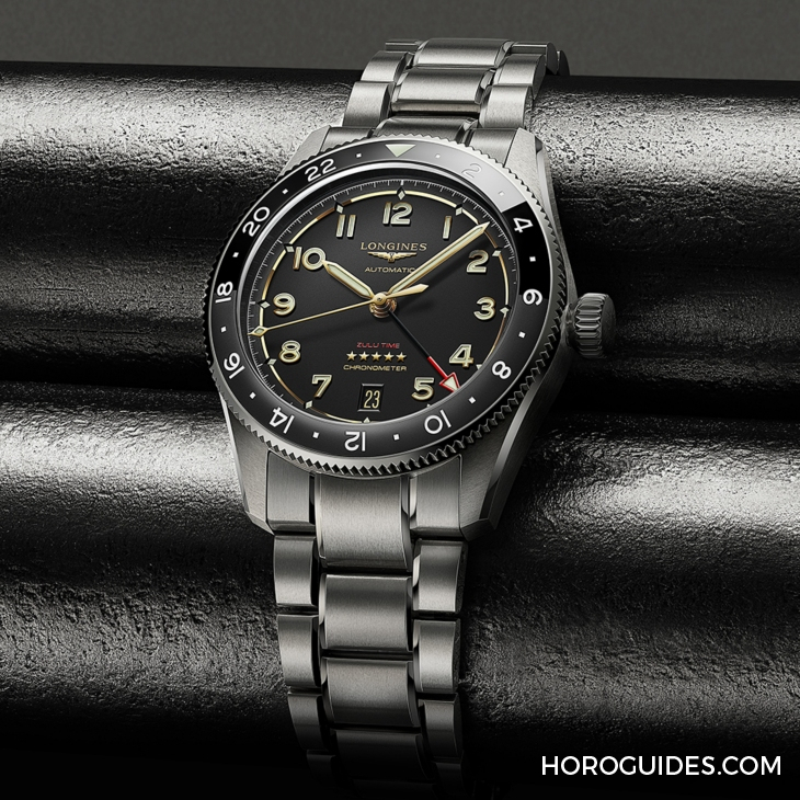 LONGINES - SPIRIT - L3.802.1.53.6 - LONGINES Spirit再掀熱潮！ Spirit Zulu Time鈦金屬腕表與計(jì)時(shí)秒表間金新色登場(chǎng)